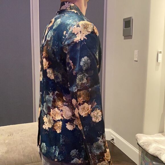 Men’s Jacquard Single Breasted Slim Fitted Suit Blazer Size 33 NWT - Picture 7 of 15